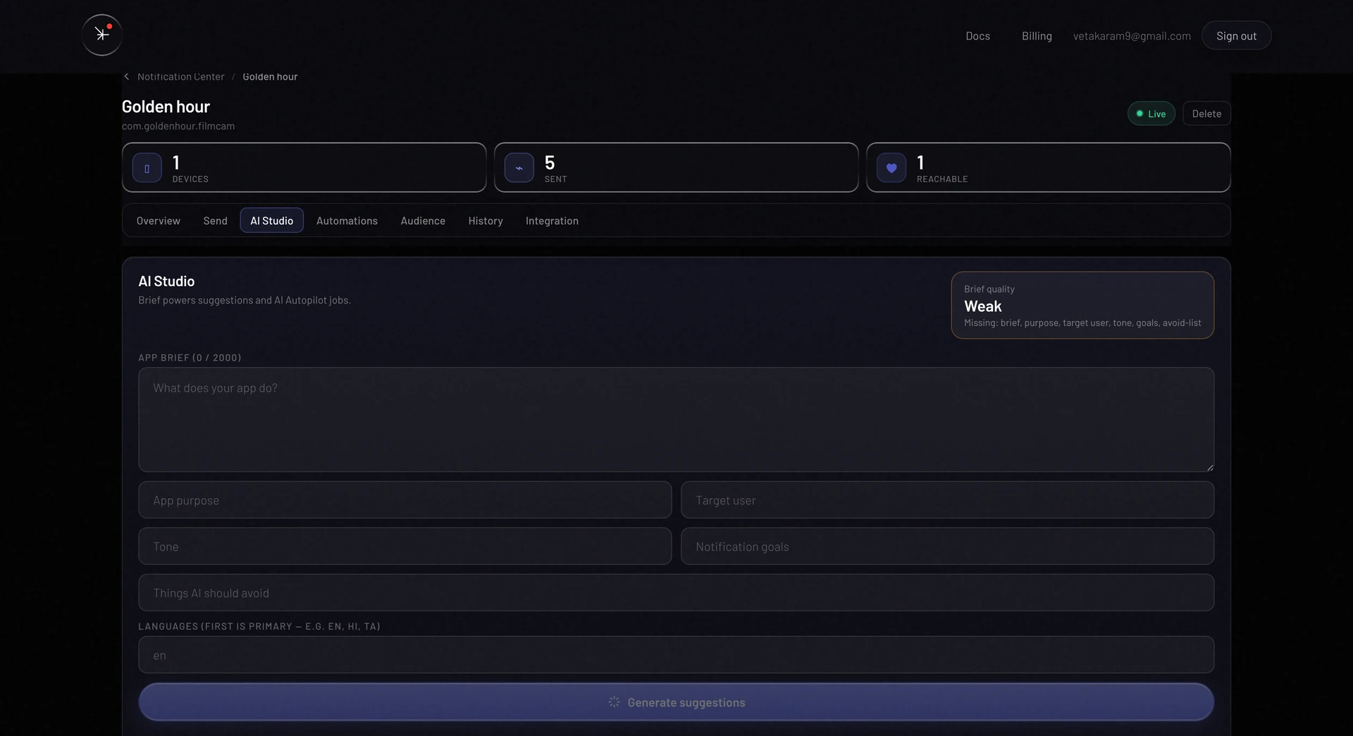 Pushbrain screenshot 1